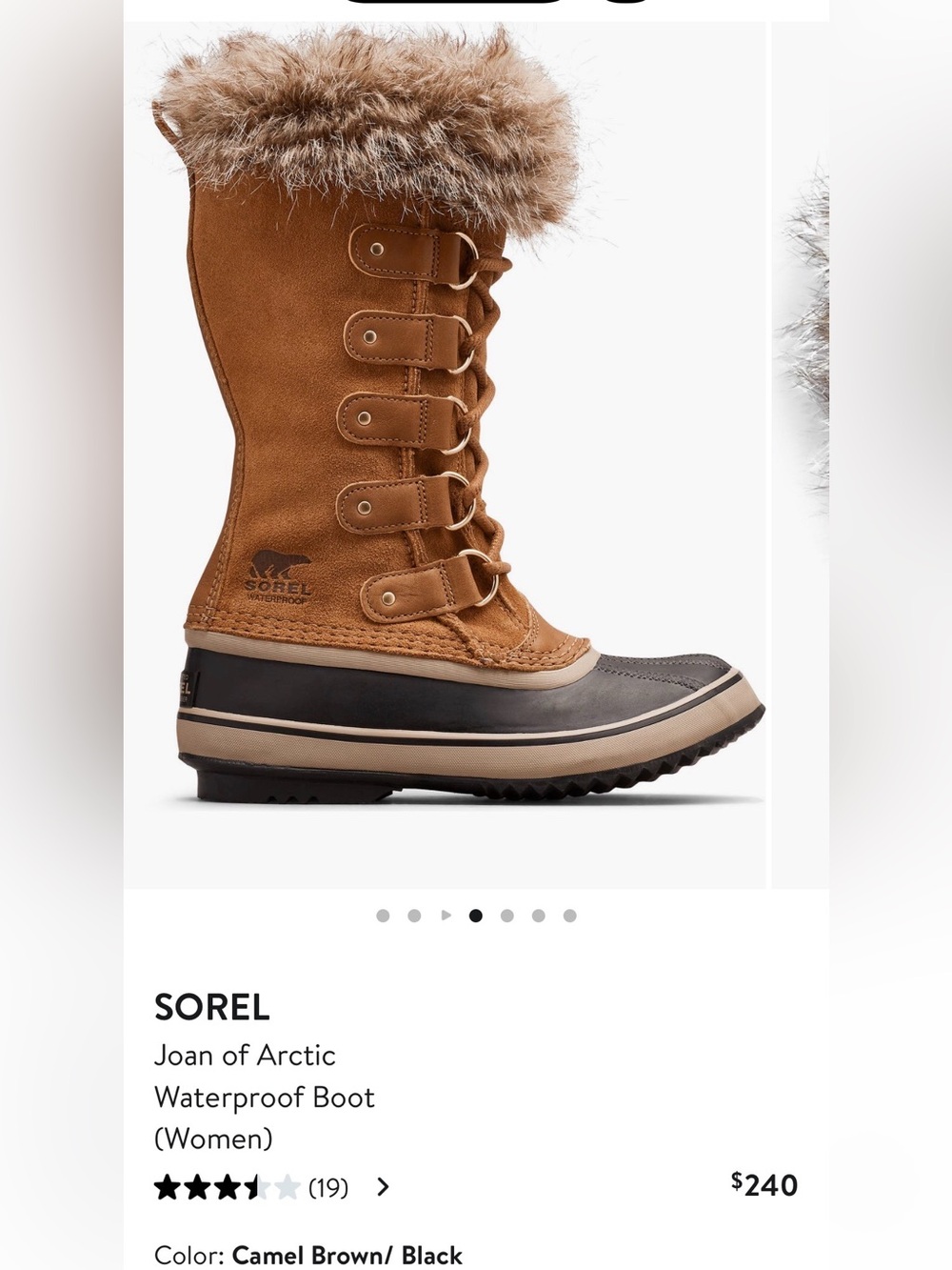 Sorel Joan of Arctic Waterproof Boot - Camel Brown & Black
